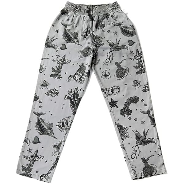Amazon.co.jp: [クックマン] Chef Pants シェフパンツ Old Tattoo Grey